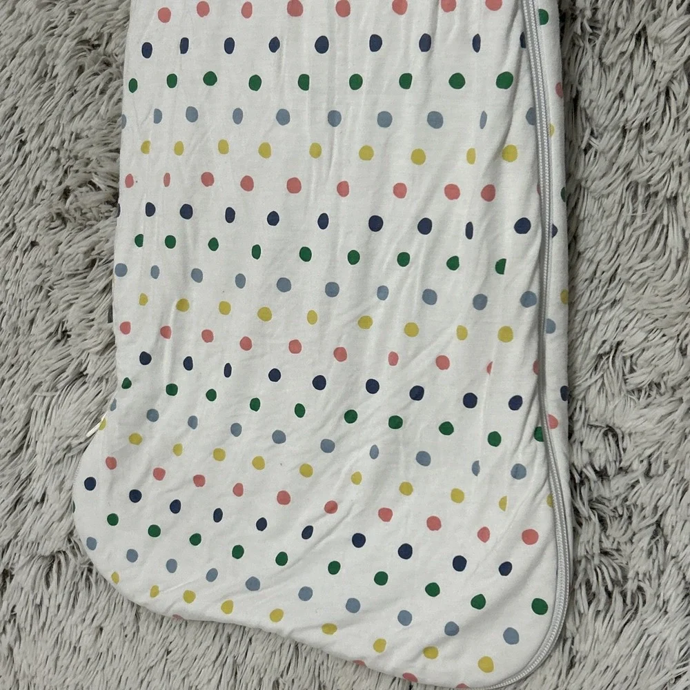 Kyte Baby Sleep Sack Small Rainbow Polka Dot White Bamboo‎ 1.0 Tog Unisex EUC
